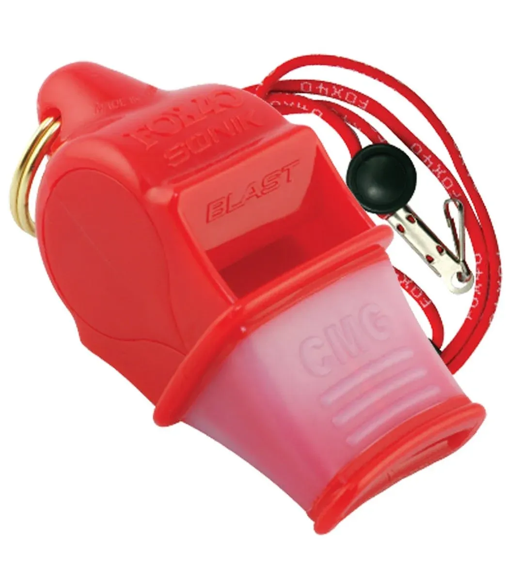 Fox 40 Sonik Blast CMG Whistle with Lanyard, Red