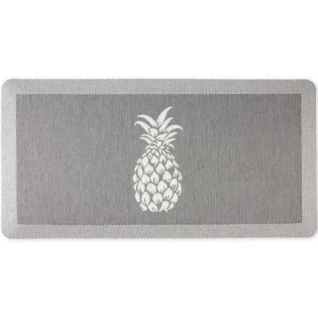 Martha Stewart Aloha Modern Pineapple Anti-Fatigue Air-Infused Kitchen Mat, Grey, 19.6"x39"