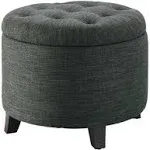 Convenience Concepts Designs4Comfort Round Ottoman, Grey