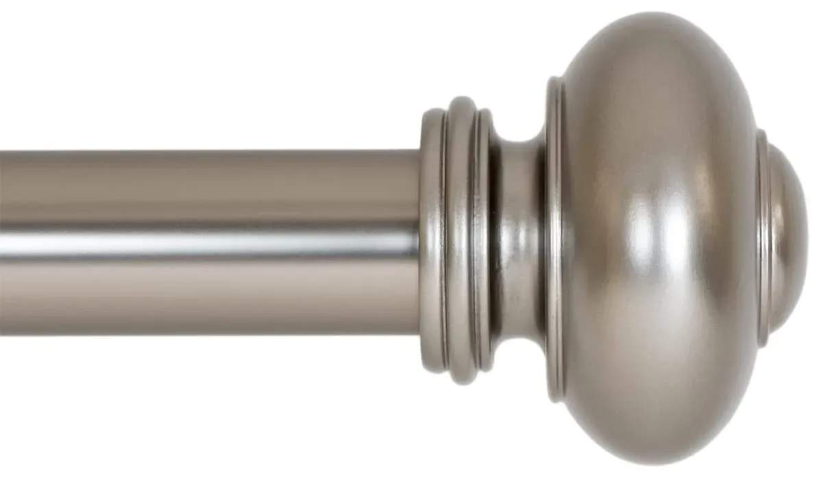 Drapery Window Curtain Rod Knob Design 1 Inch Rod 48 To 86 Inch. Satin Nickel