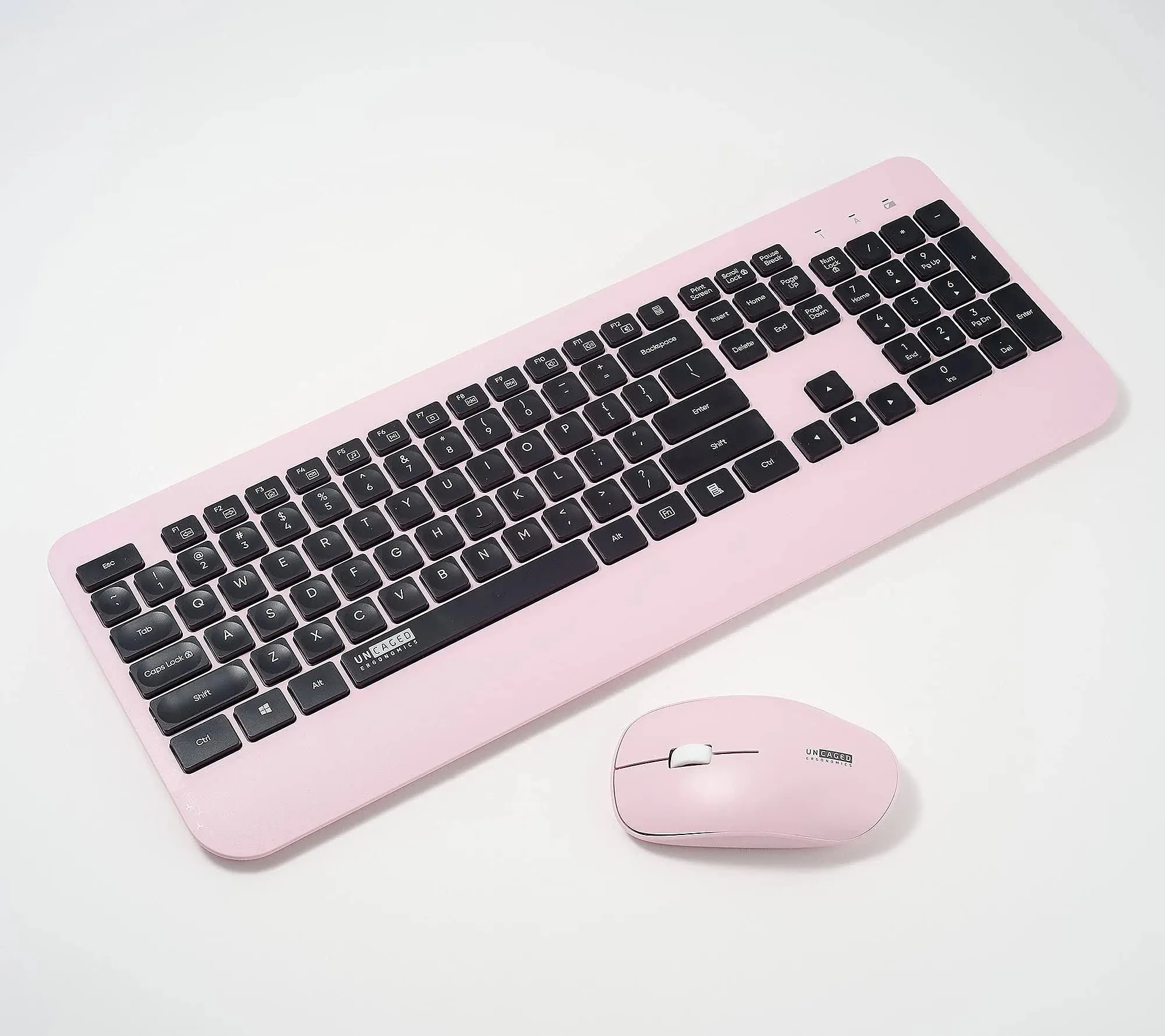 Uncaged Ergonomics KM1 Wireless Keyboard and Mouse Combo Pink