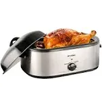 Aroma 22Qt. Roaster Oven with Self Basting Lid Stainless Steel