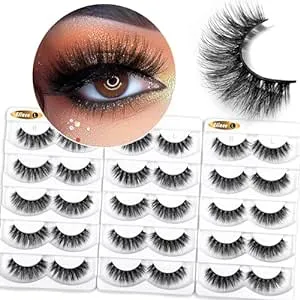 Eliace Natural Wispy Lashes 3D Faux Mink Eyelashes Pack, Butterfly Effect Cross ...