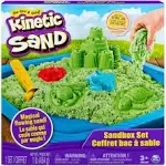 Kinetic Sand, Sandbox Playset with 1lb of Green and 3 Molds, for Ages 3 and up