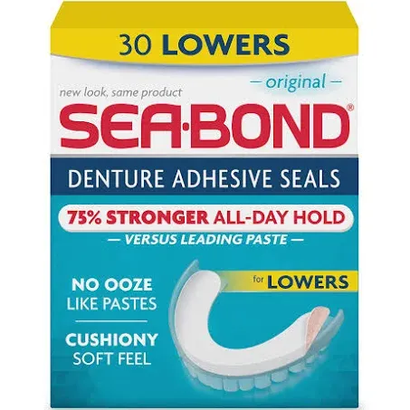 Sea Bond Original Denture Adhesive Seals 30 Lowers