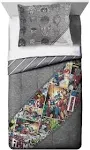 Jay Franco JF40614EPCD Marvel Comics Marvel 80th Reversible Gray Comforter &amp;