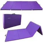 Balancefrom All Purpose 4'x10'x2" Extra Thick High Density Anti Tear Gymnastics Gym Folding Exercise Aerobics Mat, Purple