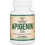 Apigenin Supplement - 50mg per Capsule, 120 Count (Powerful Bioflavonoid Found in Chamomile Tea for Relaxation, Sleep, and Mood) Senolytic Flavonols for Aging (Gluten Free) by Double Wood