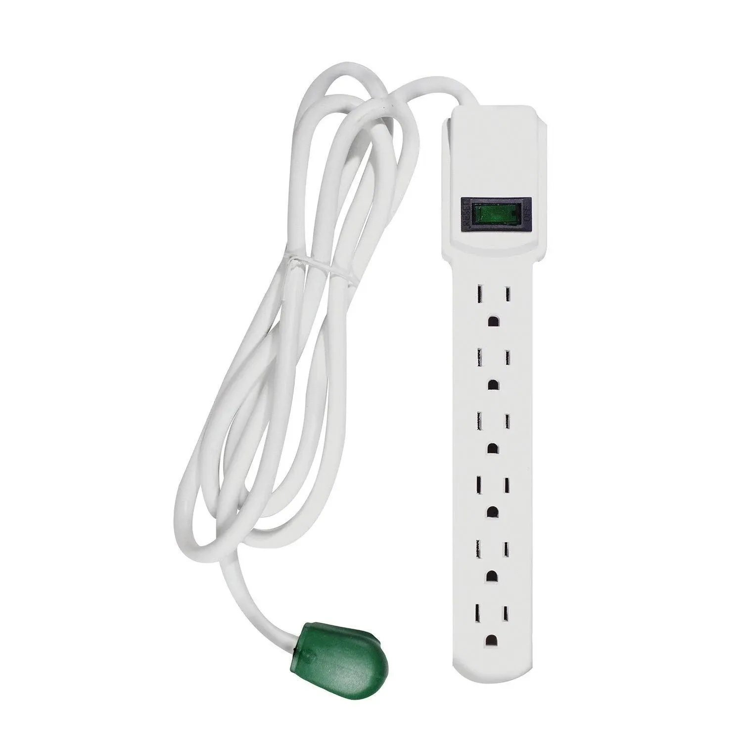 Gogreen Power 6 Outlet Surge Protector, 6' Cord, White (GG-16106MS)