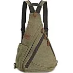 Canvas Sling Bag Convertible Crossbody Chest Bag Shoulder Backpack Daypack For M