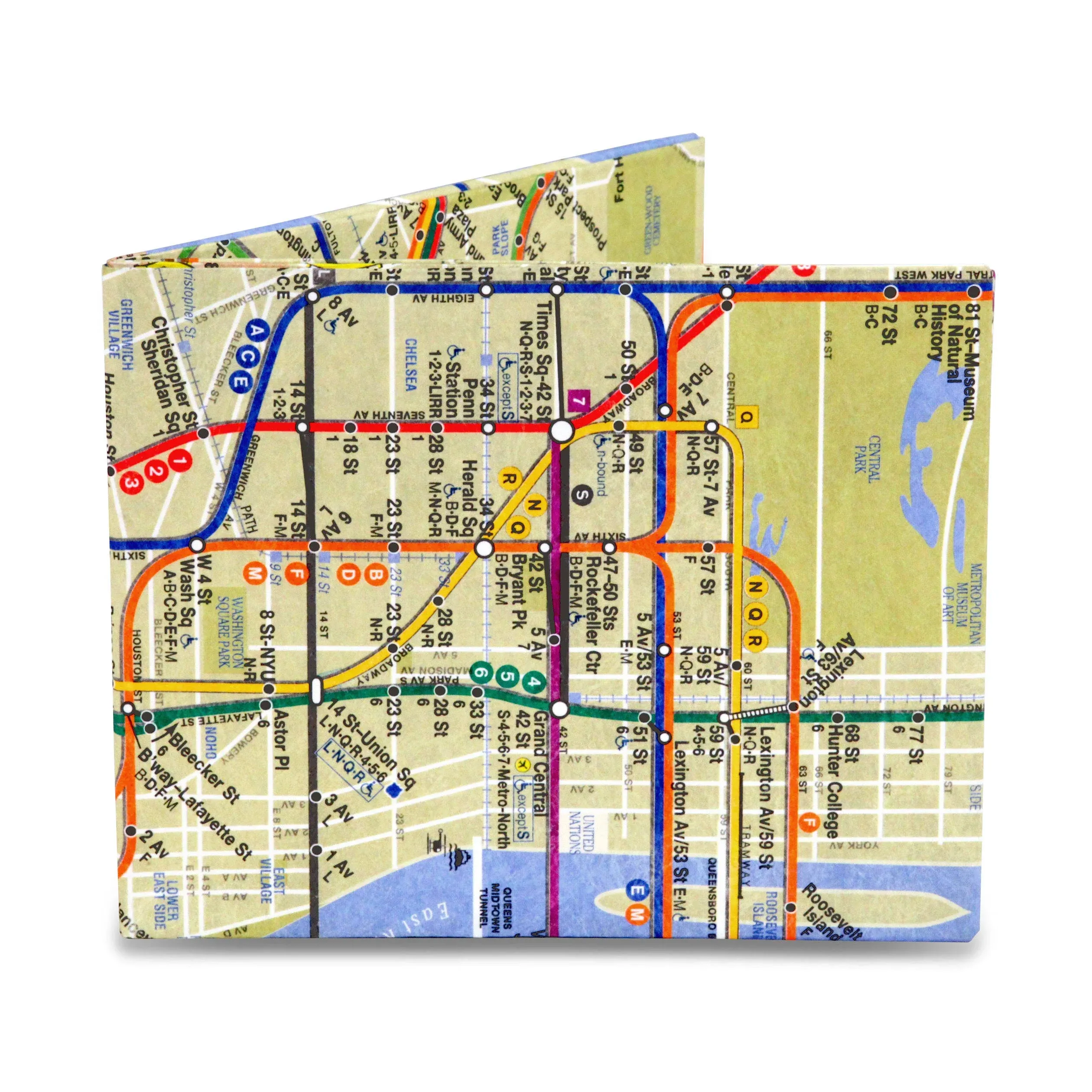 Dynomighty Men's Mighty Wallet - NYC Subway Map