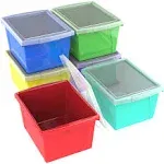 Storex 4 Gallon Storage Bin with Lid (6-Pack)