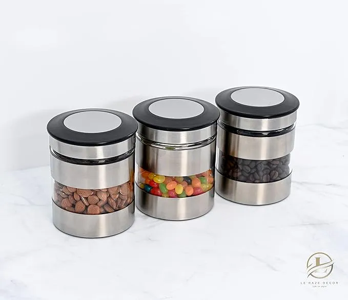 Le'raze Airtight Food Storage Container with Window (Set of 3)