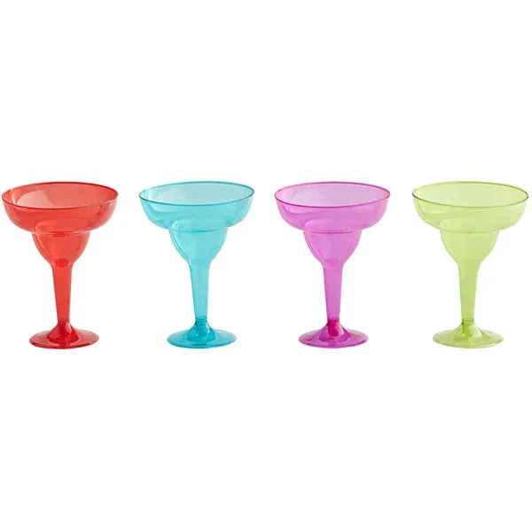 Amscan 11 oz. Plastic Fiesta Margarita Glasses - 120/Pack