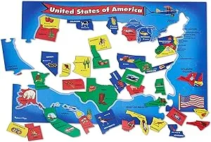 Melissa & Doug USA Map Floor Puzzle (51 pcs, 2 x 3 feet), Multi