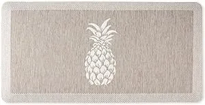 Martha Stewart Aloha Modern Pineapple Anti-Fatigue Air-Infused Kitchen Mat, Coffee Brown, 19.6"x39"