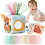 hahaland Baby Tissue Box Toy - Baby Toys 6-12 Months Montessori Toys for 6 Month Old Must Haves - Baby Boy Girl Shower Gifts for Babies 6 9 12 18