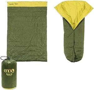 ENO, Eagles Nest Outfitters Spark Camp Quilt Hammock Blanket and Sleeping Bag, Evergreen