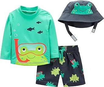 Simple Joys by Carter's Toddlers and Baby Boys' Swimsuit Trunk and Rashguard Set