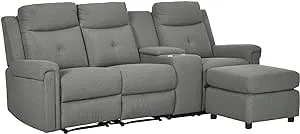 Homcom L-Shaped Sectional Sofa Set with Recliner, Storage, and USB Charging