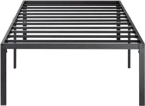 IMUsee Heavy Duty 18inch Twin Size Metal Platform Bed Frame with Ample Storage, Sturdy Slats Support, Mattress Foundation, No Box Spring Needed, Easy Assembly, Noise-Free