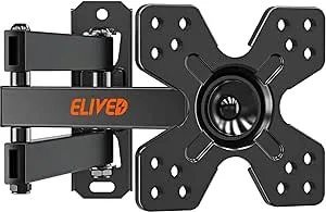 ELIVED TV Wall Mount for Most 13-30 inch TVs and Monitors, Swivel and Tilt Full Motion TV Mount Brackets, Rotation Articulating Extension Arm, Single Stud for Corner, Max VESA 100x100mm, 33 lbs.