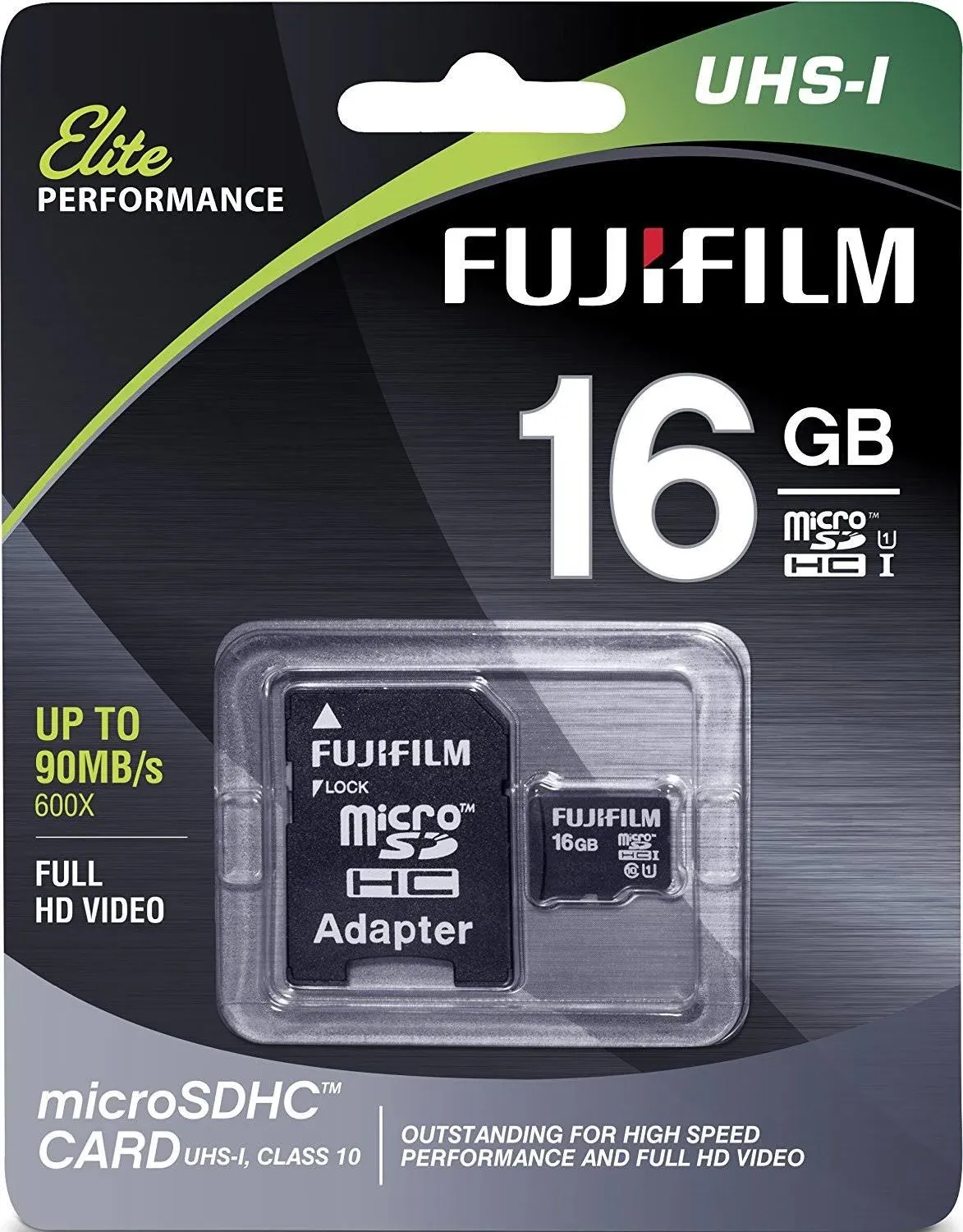 Fujifilm Elite 16GB microSDHC Class 10 UHS-1 Flash Memory Card 600x / 90MB/s