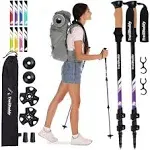 TrailBuddy Trekking Poles - Lightweight, Collapsible Hiking Poles for Backpacking Gear - Pair of 2 Walking Sticks for Hiking, 7075 Aluminum with Cork Grip