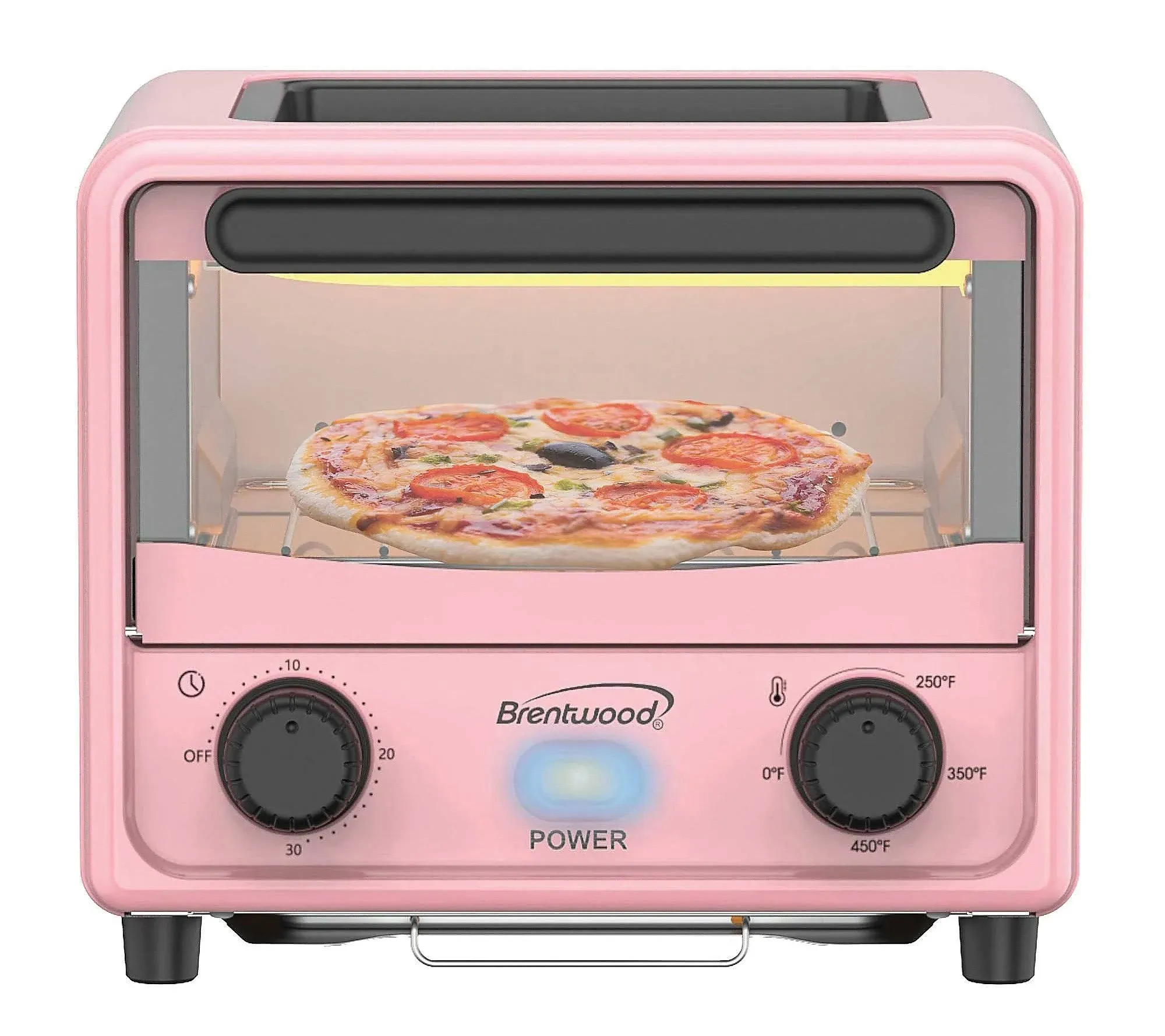 Brentwood 500W Stainless Steel Mini Toaster Oven,Pink