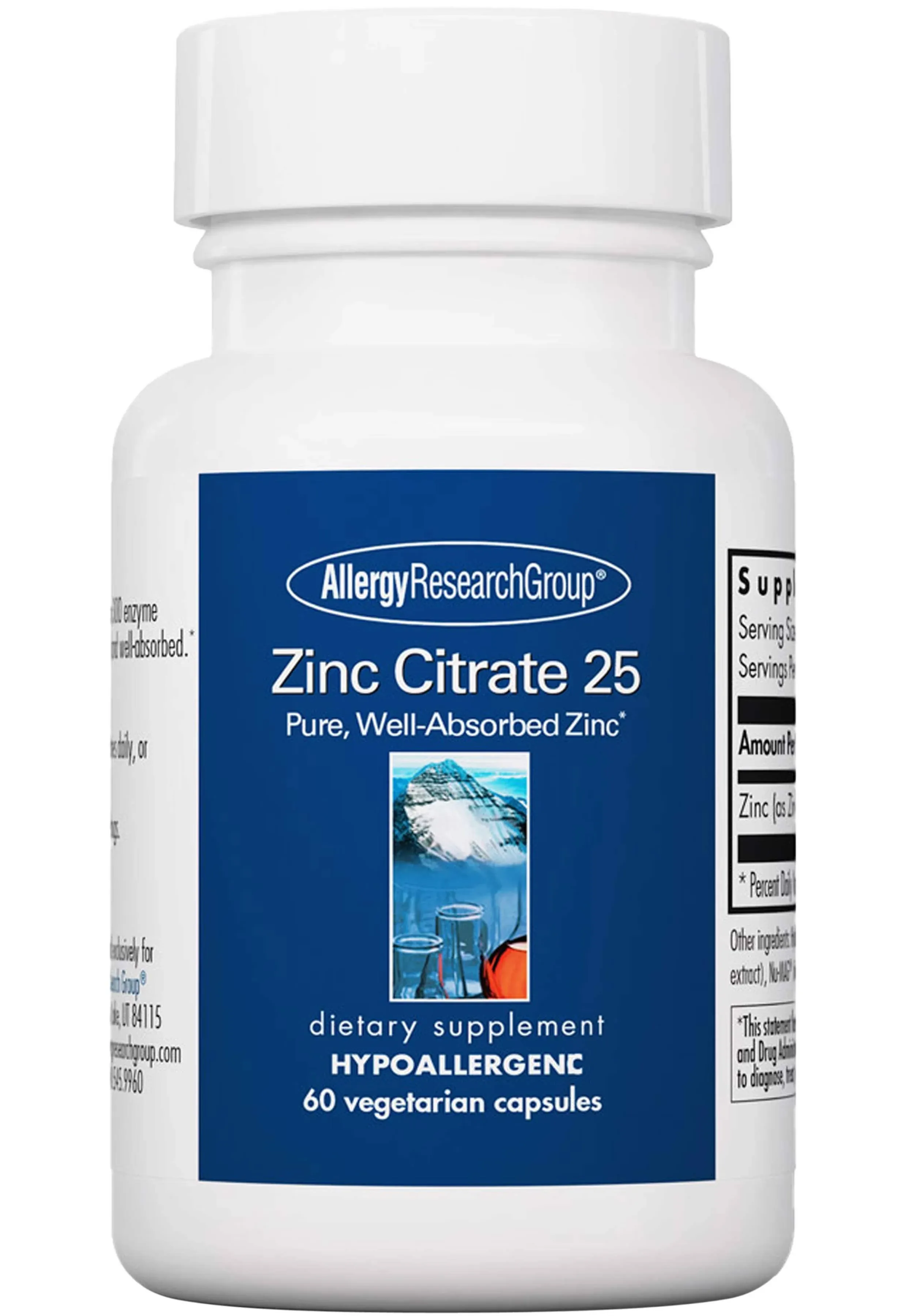 Nutricology Zinc Citrate Supplement - Zinc for Men & Women, Immune Support, Pure, Well-Absorbed, Well-Tolerated, Trace Mineral, 50mg Vegetarian Capsules - 60 Count