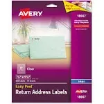 Avery Matte Clear Easy Peel Address Labels