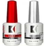 KUPA GelFinity Soak Off Gel Base & Top Coat Glossy Finish (No-Wipe) 0.