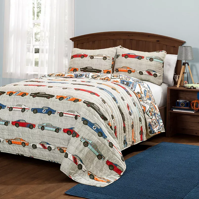 Lush Decor Race Cars Quilt Set