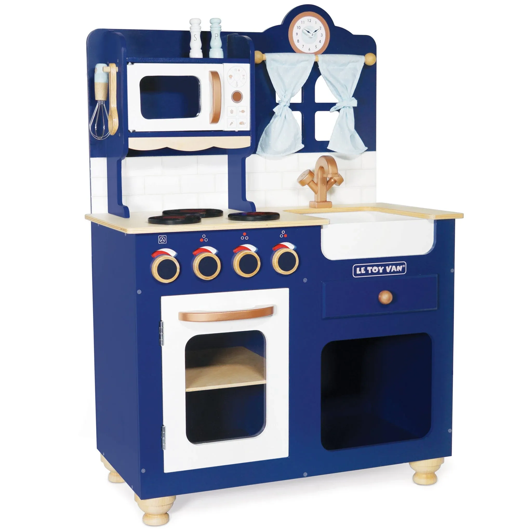 Le Toy Van - Wooden Oxford Kitchen Pretend Play Set | Kids Cooking Role Play Toy - Suitable For 3 Years +, Medium, Blue