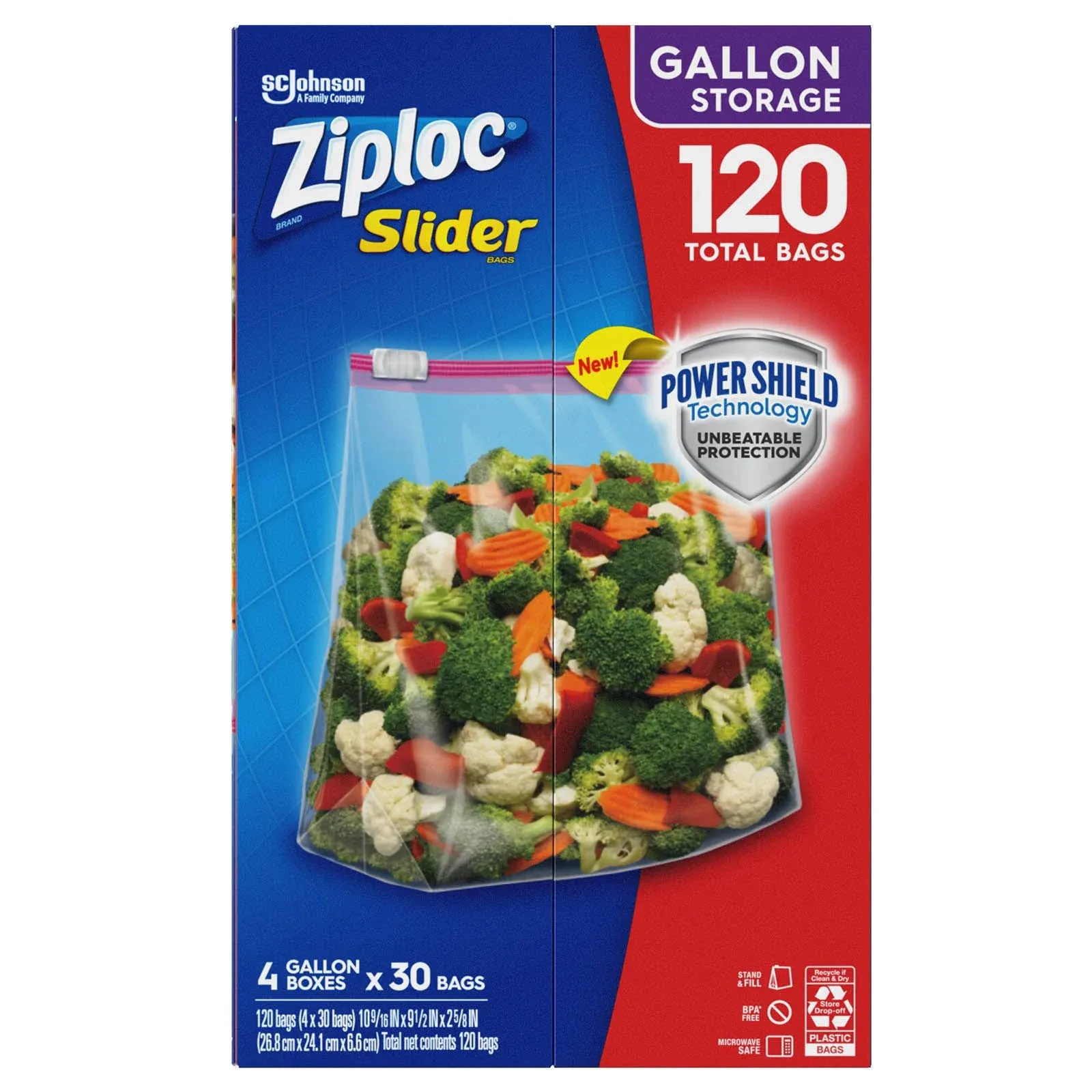 Ziploc Slider Storage Bags 120 ct Gallon