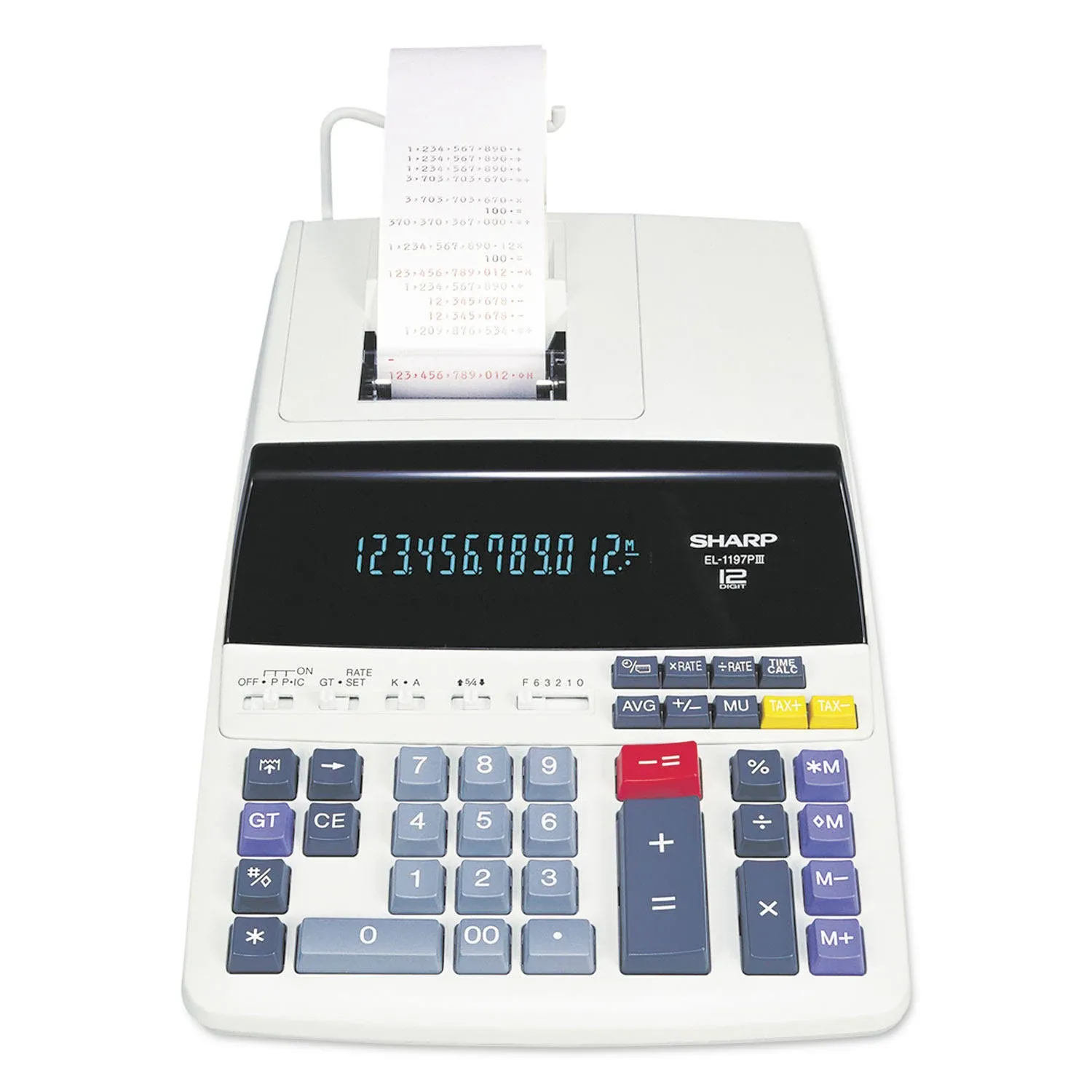 Sharp EL1197PIII Two-Color Printing Desktop Calculator, Black/Red Print, 4.5 ...