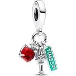 Pandora NYC Apple, Torch and Street Sign Triple Dangle Charm