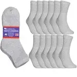 Special Essentials 12 Pairs Cotton Diabetic Ankle Socks - Non-Binding with Extra Wide Top for Men and Women Gray 9-11