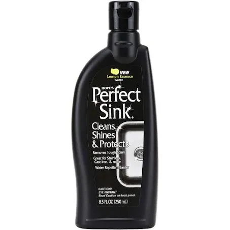 Hope's Perfect Sink Cleaner and Polish, Restorative, Removes Stains, Cast Iron, Corian, Composite, Acrylic, 8.5 fl oz