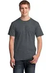 Fruit of the loom Men's Short Sleeve Crew Tee, Black Heather, L