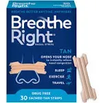 Breathe Right Original Nasal Strips, Tan, Small and Medium, 30 Ct