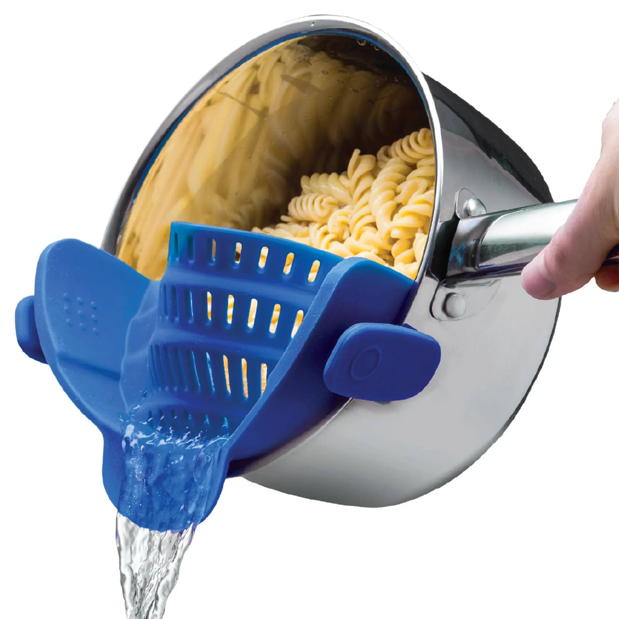 Kitchen Gizmo Heat Resistant Clip-On Colander, Blue