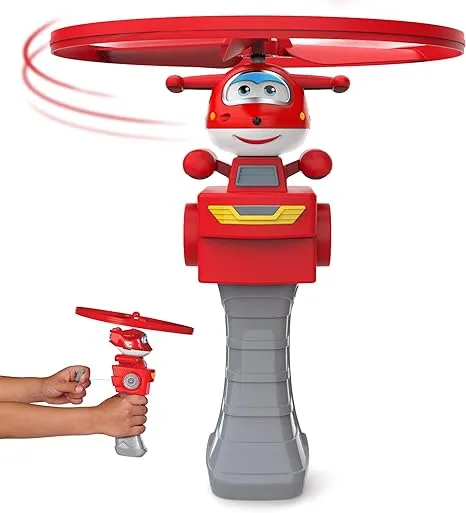 Super Wings Flying Toys, Jett Flying Toys for Kids Ages 3-5 4-8, Fun Outdoor Flying Disc Launcher Toys, Airplane Outside Flying Toys for Kids Boys Girls 3 4 5 6 7 8 Year Old