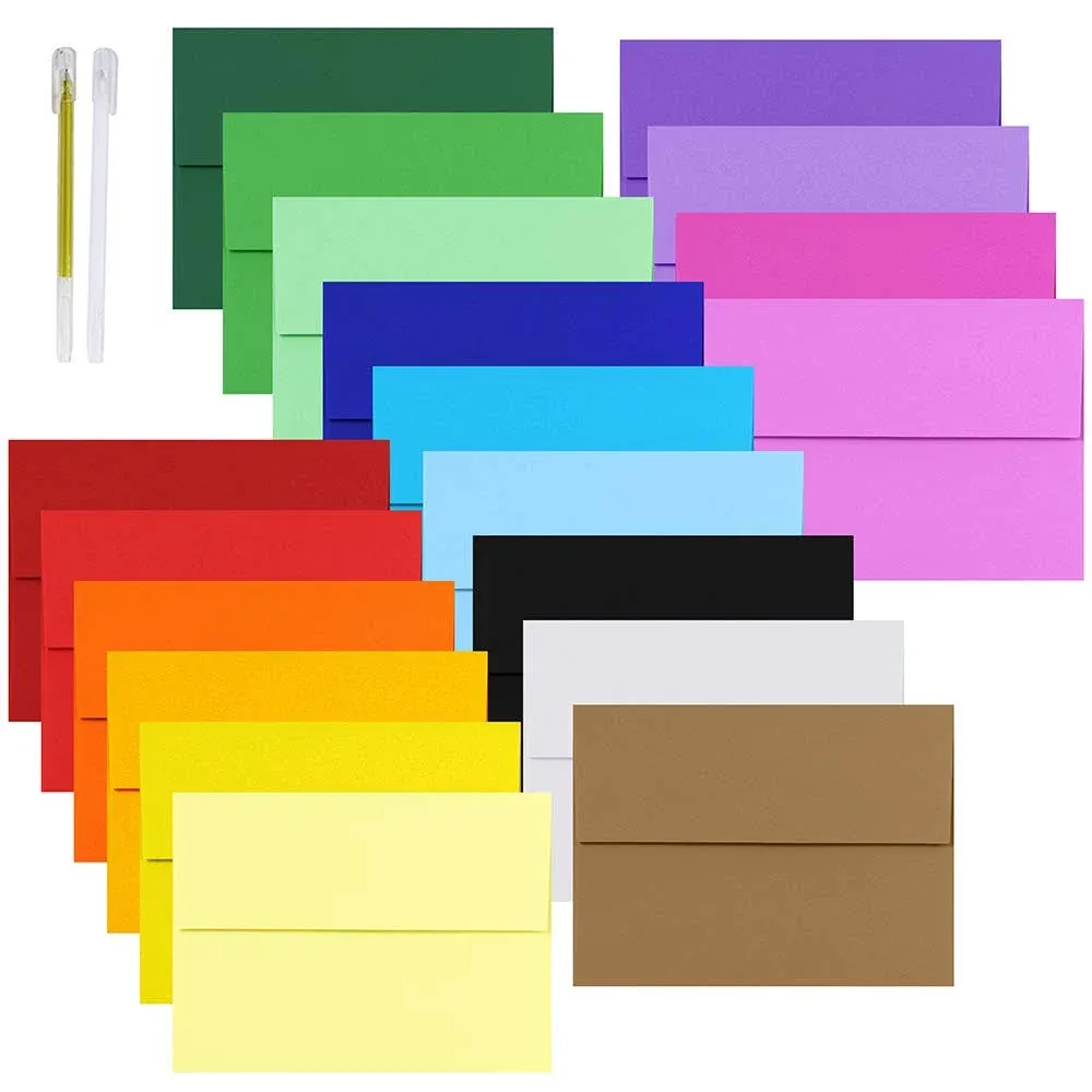 95 Pcs 19 Colors A6 Invitation Envelopes Peel & Seal Self Seal 4 3/4 x 6 1/2 ...