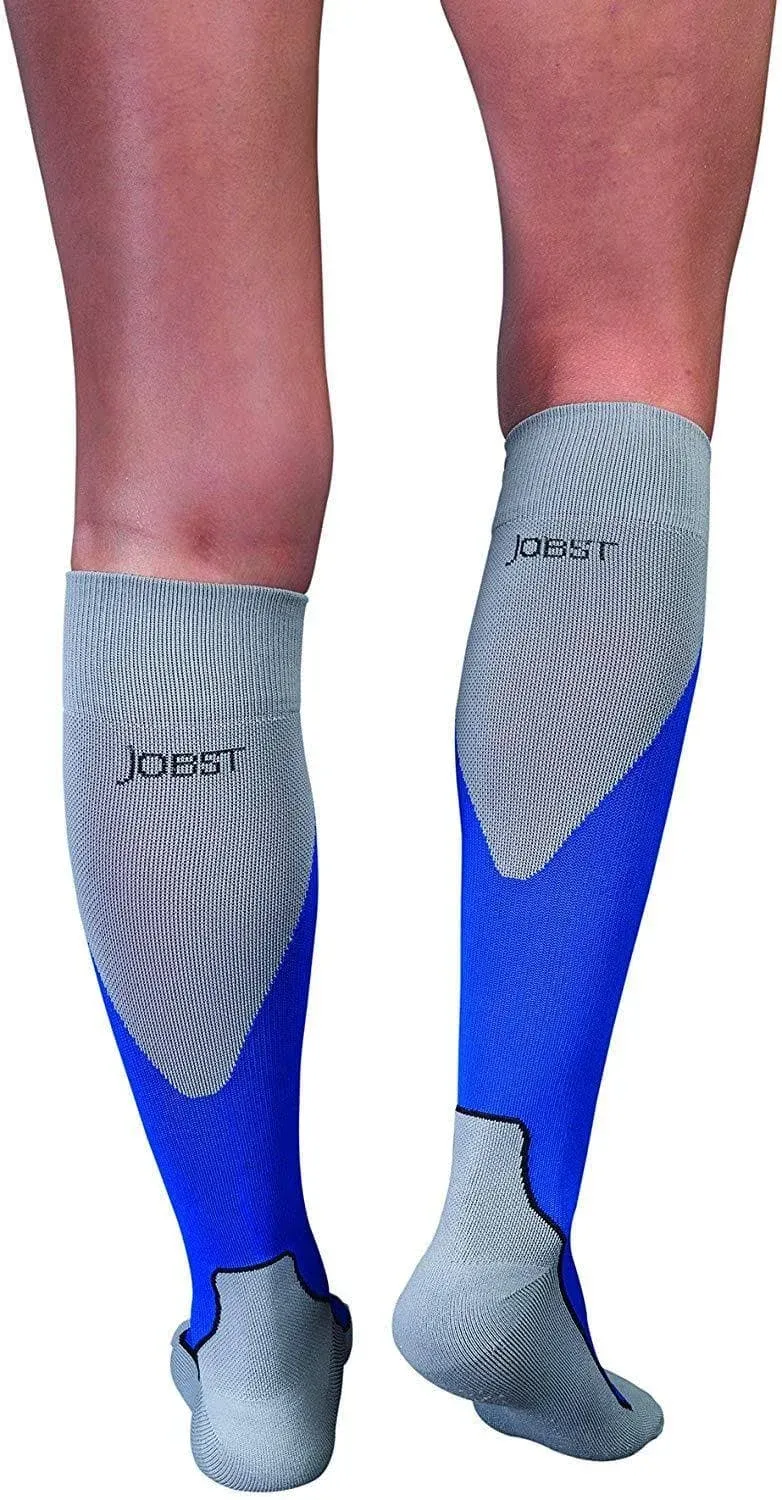 Jobst Sport 20-30 mmHg Knee High Socks / Large / Blue/Gray