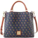 Dooney & Bourke Women's Gretta Small Brenna Satchel in Coated Cotton, with Adjustable Shoulder Strap