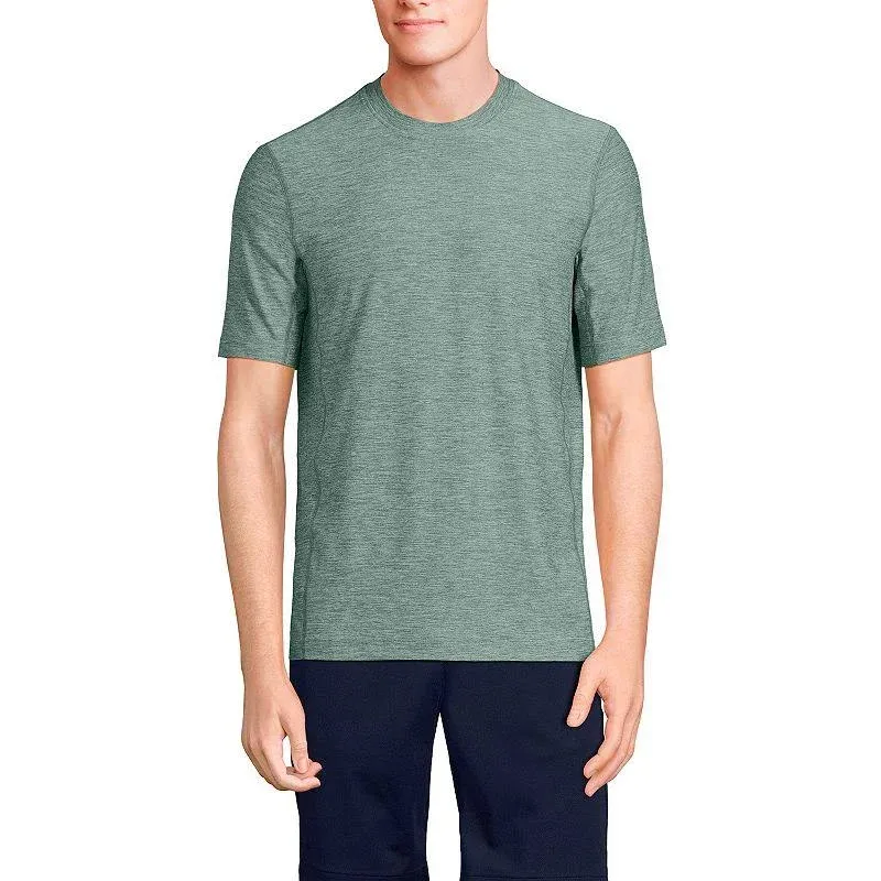 Men's Lands' End Short Sleeve Performance Hybrid Crewneck Tee