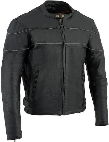 Milwaukee Leather Men's Scooter Style Motorcycle Jacket