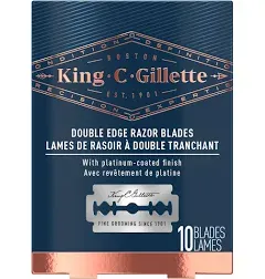 Gillette King Double Edge Razor Blades 10 Units