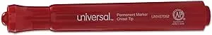 Universal Permanent Marker Broad Chisel Tip Red Dozen UNV07052